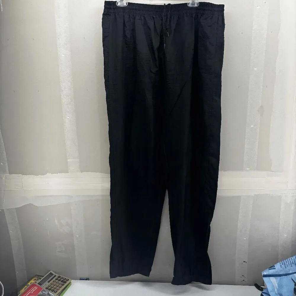 Vintage 90s Reebok Black Nylon Windbreaker Jogger Track Pants Mens XL
